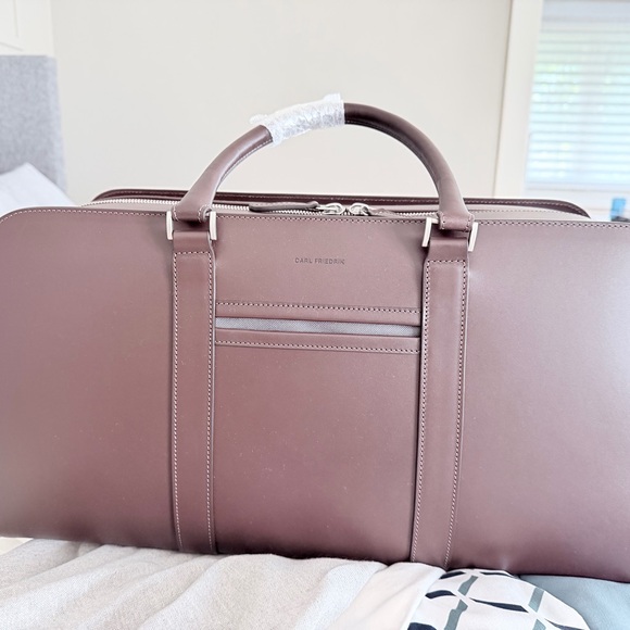 Carl Friedrik Elegant Brown Leather Duffel Bag